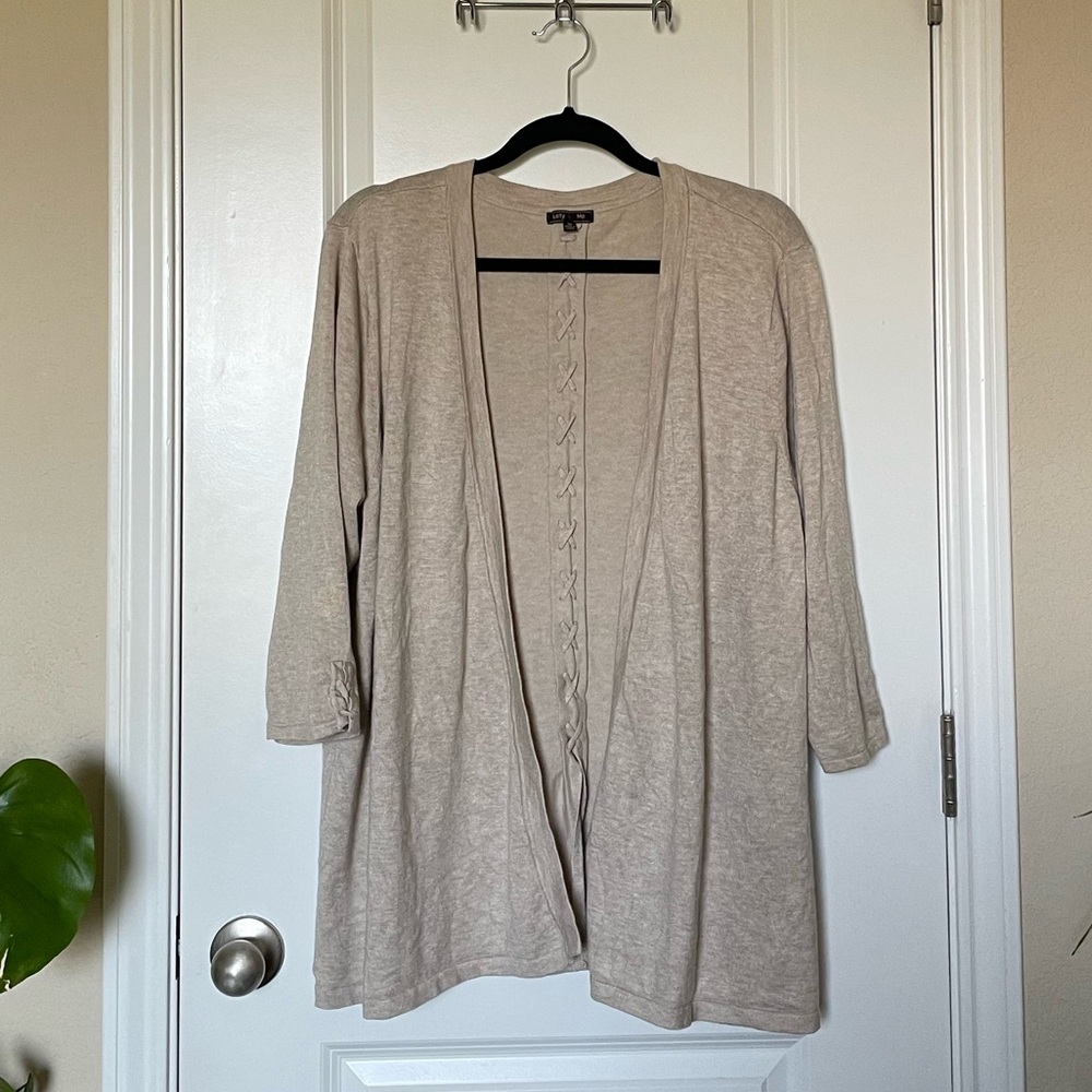 Lety & Me Cream Cardigan Sweater